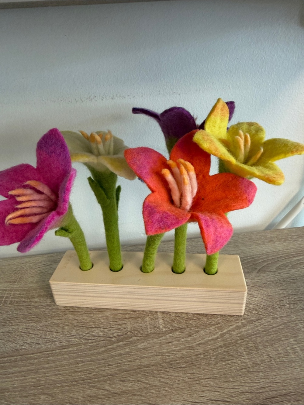 Lovevery Felt Flowers in a row complete set